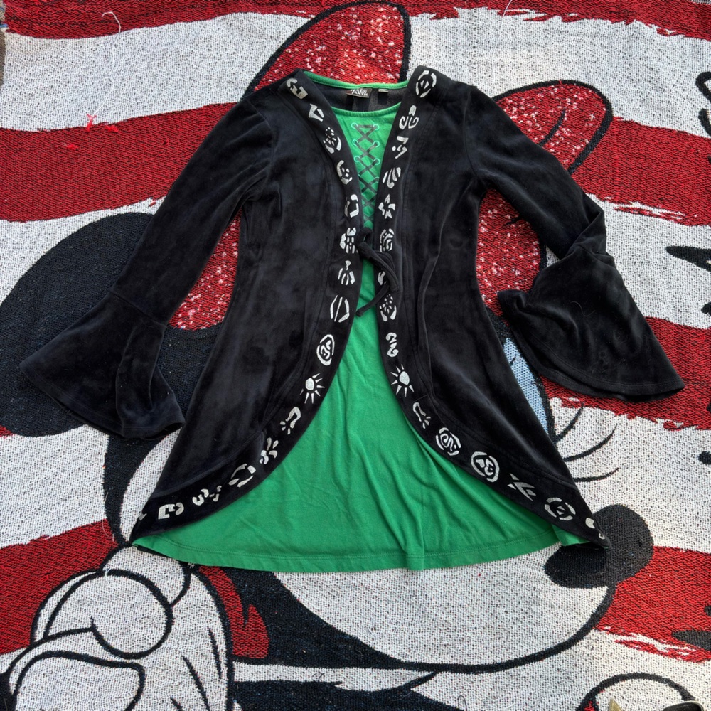 HOCUS POCUS WINIFRED GREEN BLACK DRESS HALLOWEEN COSTUME SIZE 6X SMALL